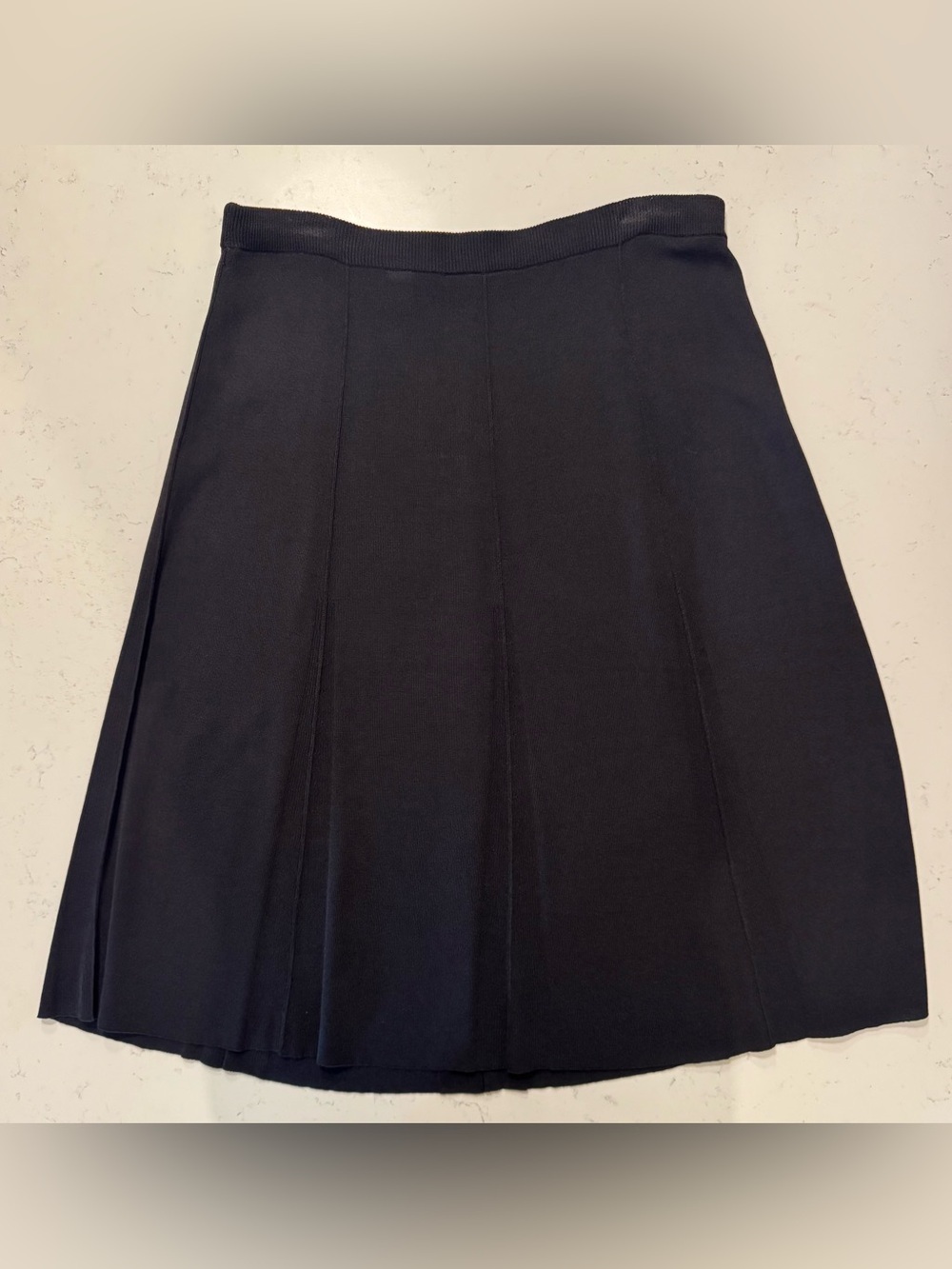 Kate Hill Black A-Line Midi Skirt Knit Pull On Size Medium - Picture 6 of 6